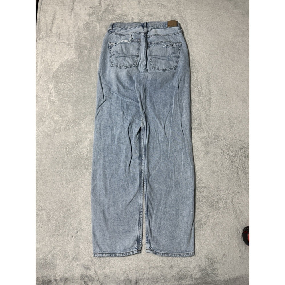 American Eagle Jeans Womens 6 Highest Rise Baggy Straight Leg Blue 27x30.5 - Picture 7 of 11